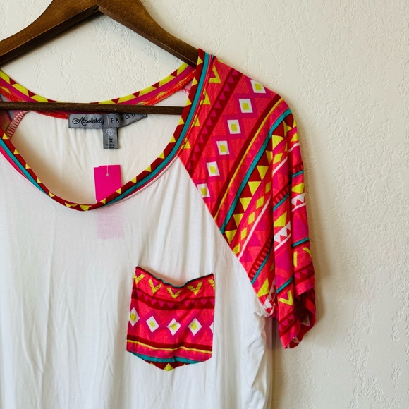 Almost Famous | super soft tribal Aztec shoulder top - Picture 2 of 3
